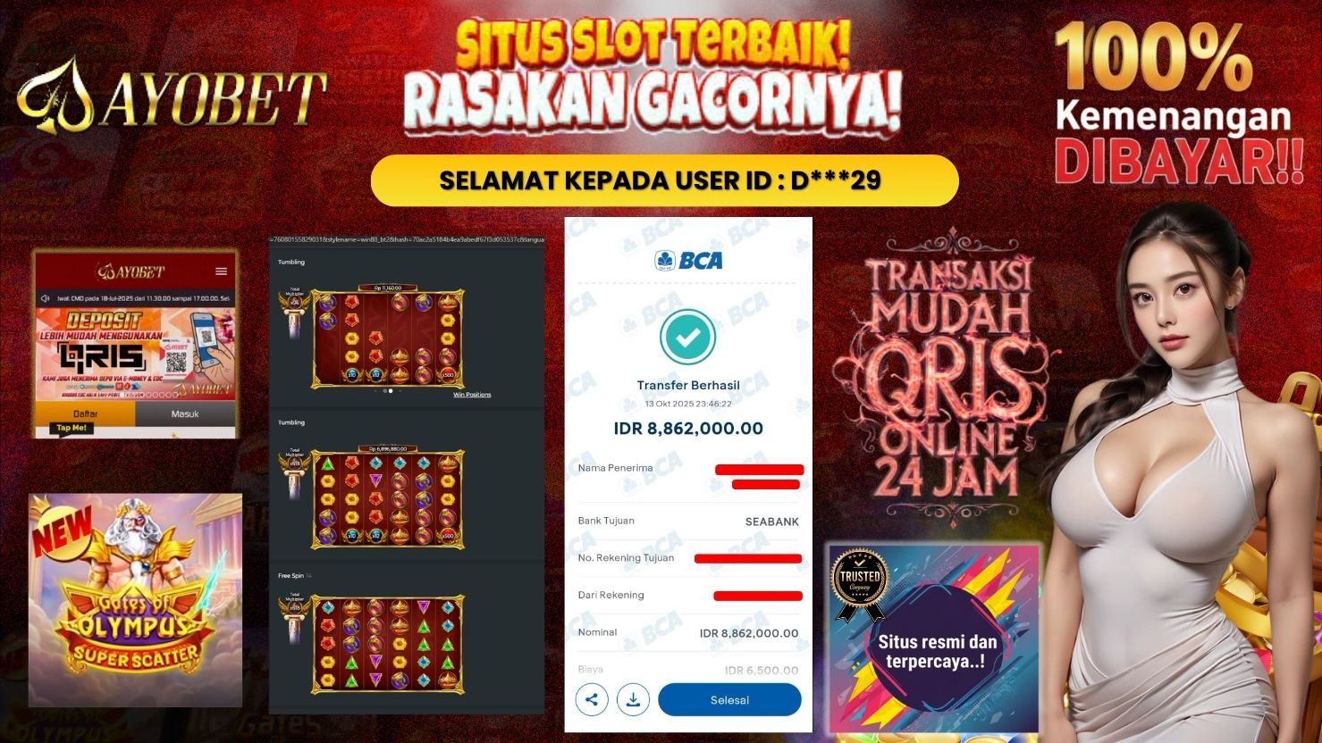 AYOBET JACKPOT SLOT GATES OF OLYMPUS SUPER SCATTER